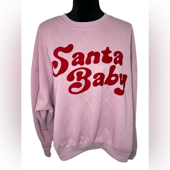 NWT GRAYSON THREAD UGLY CHRISTMAS SWEATER PINK FESTIVE SANTA BABY SWEATER - Picture 3 of 6
